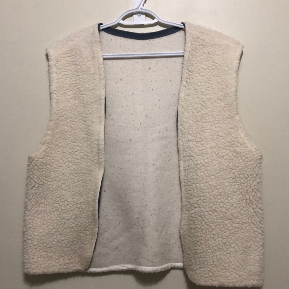 Cream wool vest